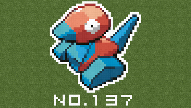 マイクラ ポケモン図鑑no 137 ドット絵 のむちょん さんのイラスト ニコニコ静画 イラスト