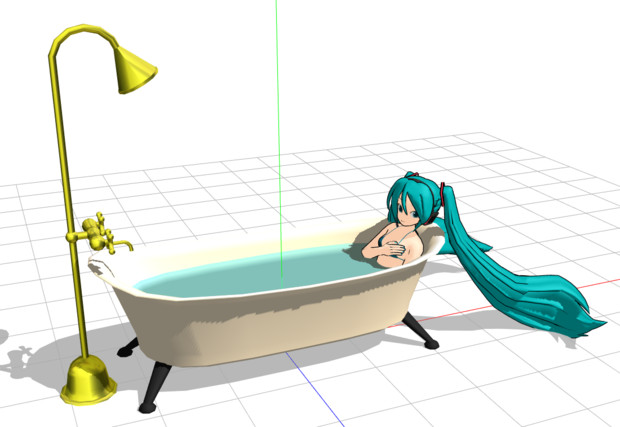 Mmdモデル配布予定 オシャレなバスタブ ゴージャス Hbk ペパクラp さんのイラスト ニコニコ静画 イラスト