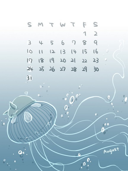 8月カレンダー こゆるぎ さんのイラスト ニコニコ静画 イラスト