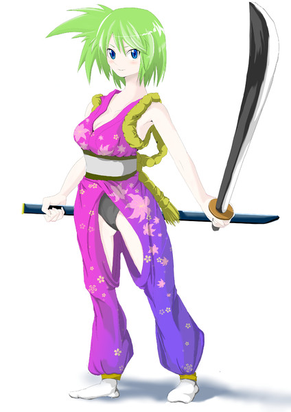 緑髪女侍 うちわ さんのイラスト ニコニコ静画 イラスト