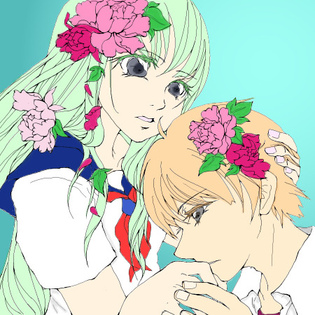 ぬりえ 牡丹カップルさん 線画お借りしました しゃるろ さんのイラスト ニコニコ静画 イラスト