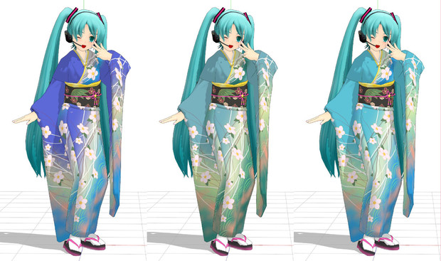 初音ミク誕生祭 振袖らぶさんで回れ 雪月花 静画6 動画cm 第13回mmd杯ex Remii さんのイラスト ニコニコ静画 イラスト