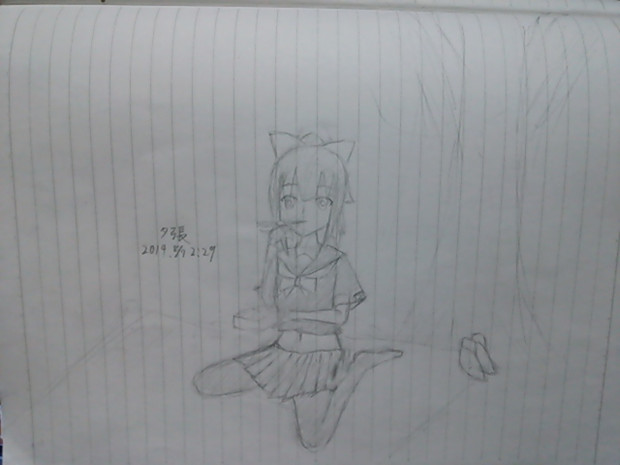 桜の木の下で女の子座りでお弁当を食べる夕張 制御棒 さんのイラスト ニコニコ静画 イラスト