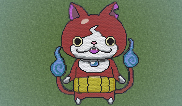 Minecraft 妖怪ウォッチ ジバニャン ドット絵 あやりぃ さんのイラスト ニコニコ静画 イラスト