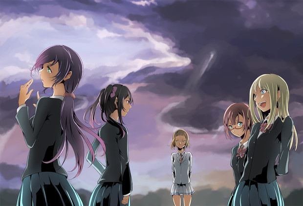 雨上がりの空と女子高生 白線 さんのイラスト ニコニコ静画 イラスト