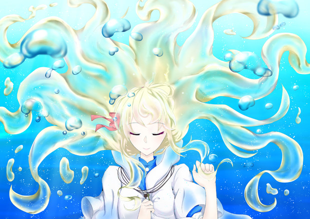 水中の少女 たつき もっつぃー さんのイラスト ニコニコ静画 イラスト
