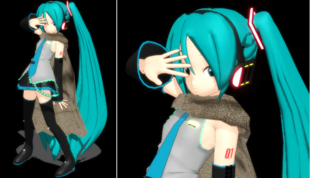 ミク用追加パーツモデル 難民マント Mikumikudance Nail さんのイラスト ニコニコ静画 イラスト
