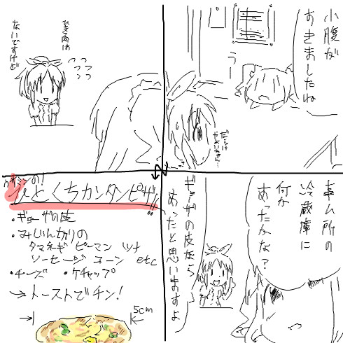 菜々の餃子の皮ピザ Okara さんのイラスト ニコニコ静画 イラスト