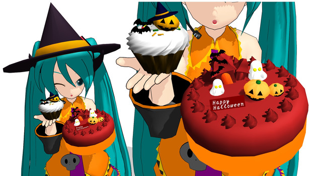 Mmdモデル配布 ハロウィンケーキ Trick Or Treat Hbk ペパクラp さんのイラスト ニコニコ静画 イラスト