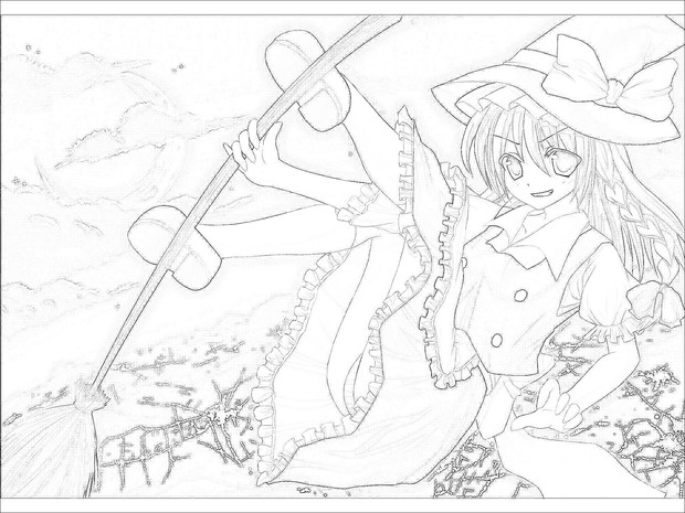 東方project 霧雨魔理沙線画 Touhoulove さんのイラスト ニコニコ静画 イラスト