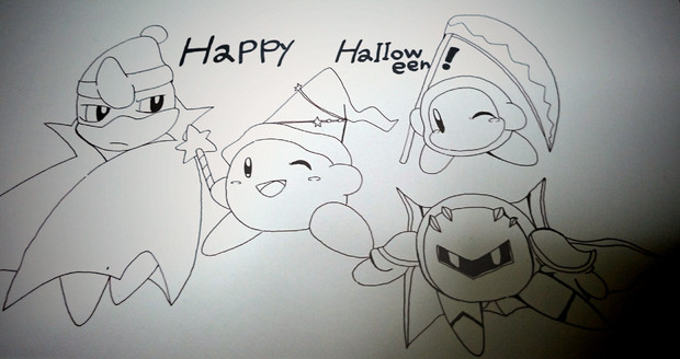 カービィ達のハロウィンコスプレを描いてみました Lemon バジル さんのイラスト ニコニコ静画 イラスト