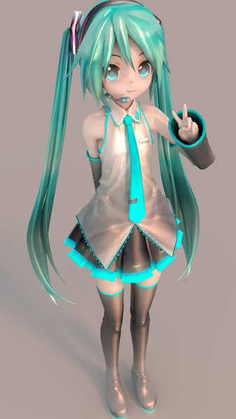 あぴミクでblenderのレンダリング練習 Pitapo さんのイラスト ニコニコ静画 イラスト