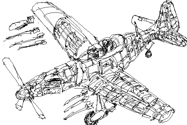 戦闘機ドックファイト作画