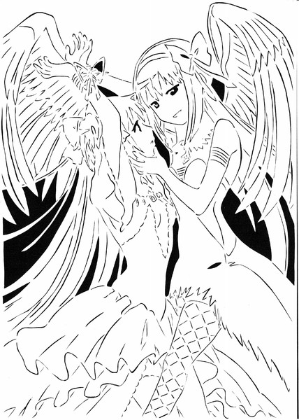 切り絵 悪魔ほむらとアルティメットまどか 羊飼い さんのイラスト ニコニコ静画 イラスト