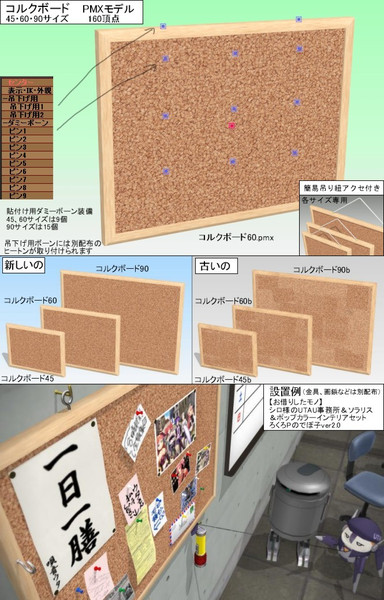 【PMX】コルクボード【配布】