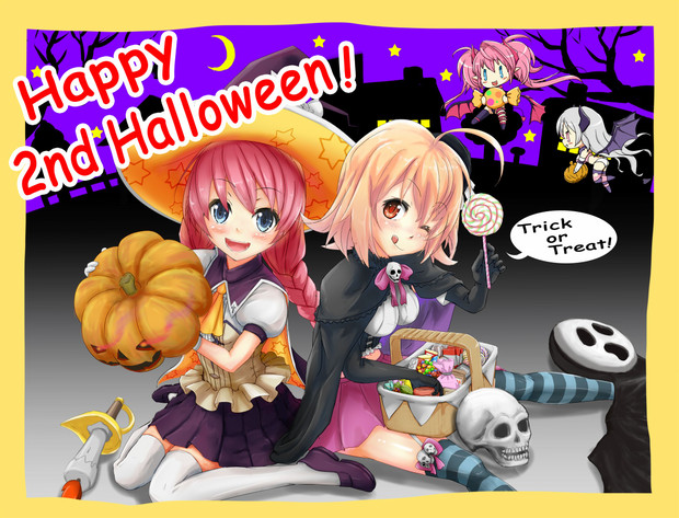 アーシャとノーラでハッピーハロウィン まだない さんのイラスト ニコニコ静画 イラスト