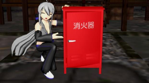 【MMD】ホース格納箱【配布】