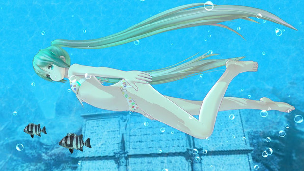 Yyb式水着ミクさん 海のなかで いなぐり さんのイラスト ニコニコ静画 イラスト