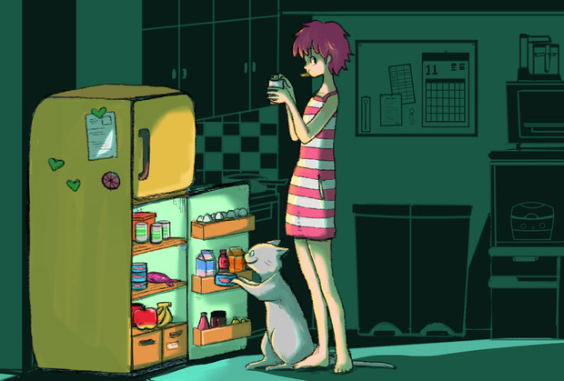 真夜中の冷蔵庫 ばだごろう さんのイラスト ニコニコ静画 イラスト