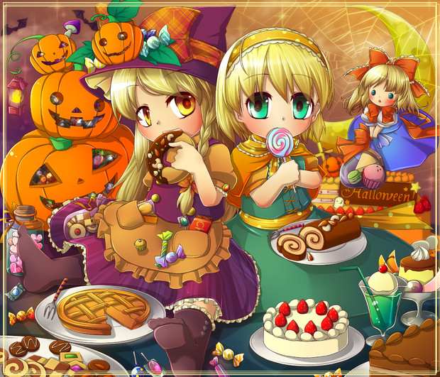 お菓子だらけハロウィン カキイカダ イラスト投稿用アカ さんのイラスト ニコニコ静画 イラスト