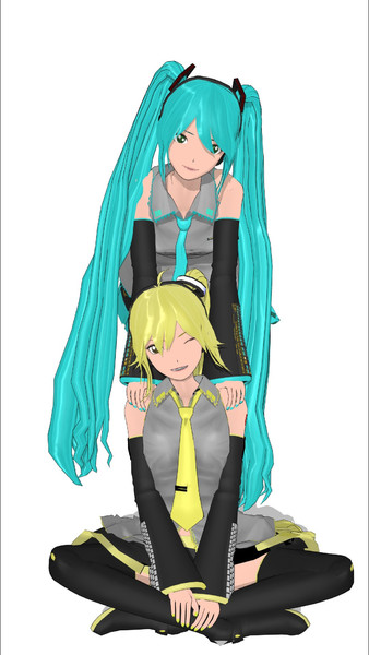 ミクとネルのmmdもでる