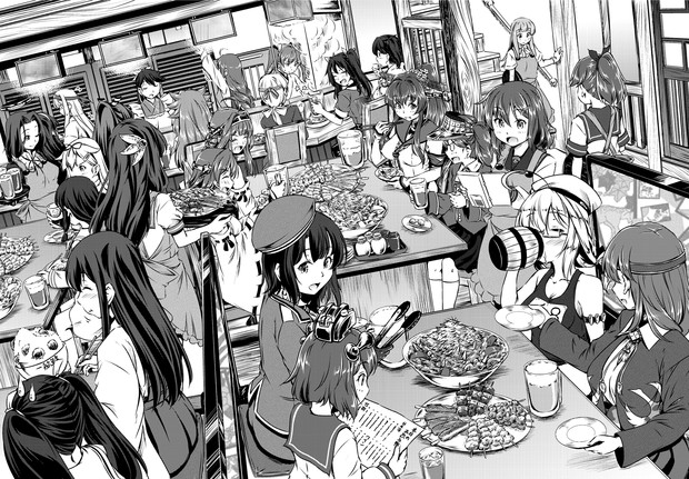 艦これ 居酒屋鳳翔２ 見開きの宴会頁 柚子桃 さんのイラスト ニコニコ静画 イラスト