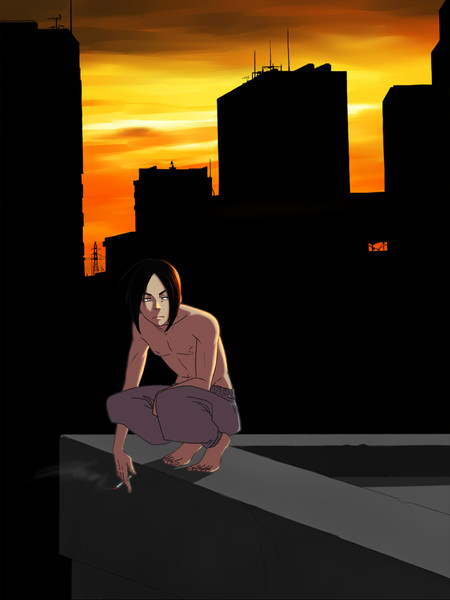 屋上の夕焼け Kan さんのイラスト ニコニコ静画 イラスト