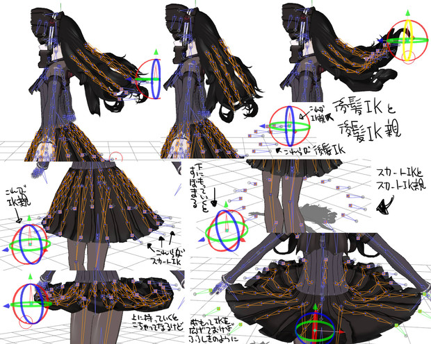 後髪IKとスカートIKとIK親