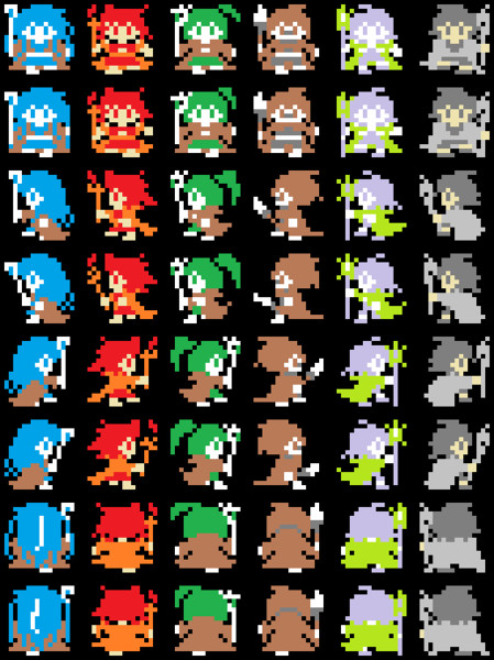 【GIF】ドラクエ風に霊使いを描いてみた