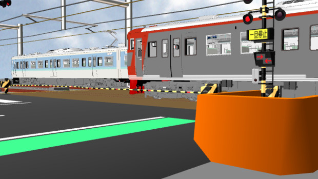 しなの鉄道の踏切 31 東武妖怪8000系 さんのイラスト ニコニコ静画 イラスト