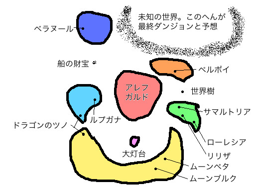 Dq2世界地図入手前のうｐ主的地形予想 脳筋の優作 さんのイラスト ニコニコ静画 イラスト