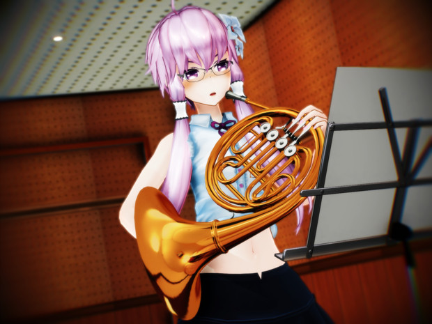 Mmd楽器選手権 ゆかりんホルン Basil さんのイラスト ニコニコ静画 イラスト
