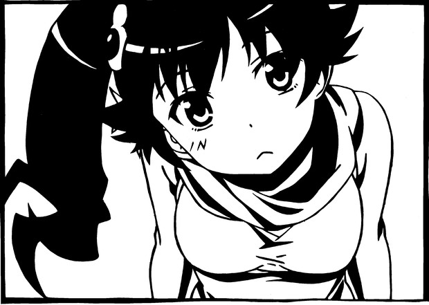 物語シリーズ 阿良々木火憐で切り絵 Kubotyon さんのイラスト ニコニコ静画 イラスト