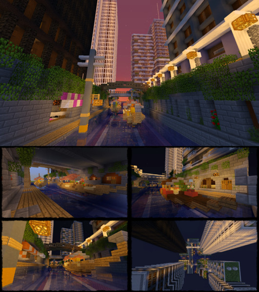【Minecraft】高層ビルとゴンドラ(交差点コンテスト)