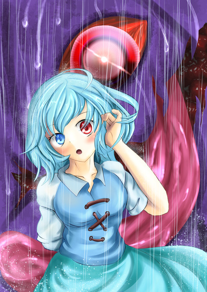 小傘で雨宿り