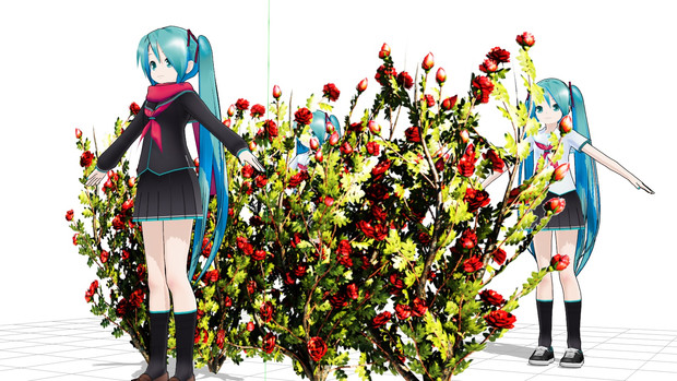 【MMDアクセサリ配布】赤い薔薇 J7