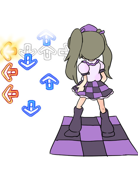 矢印が判定ｴｧﾘｧに重なるﾀｧｰｲﾐﾝｸﾞで左のﾋﾗﾘﾇﾉｫを踏むはたてちゃんかわいい 216 さんのイラスト ニコニコ静画 イラスト