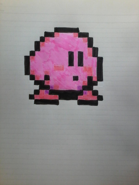 アナログドット絵カービィに色を付けてみました 96tp さんのイラスト ニコニコ静画 イラスト