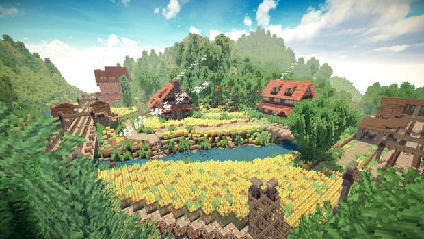 Minecraft どこにでもなさそうな田舎を目指して ニコニコ静画 イラスト