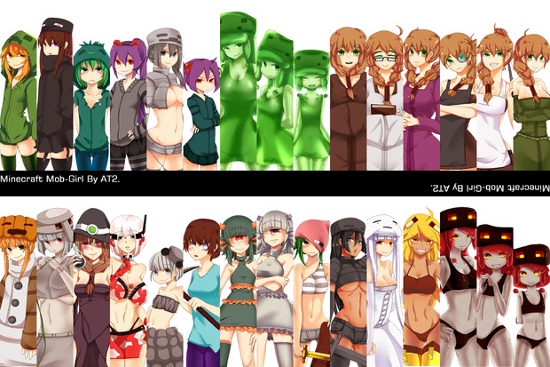 マイクラ擬人化 立ち絵素材配布 Mob Talker At2 さんのイラスト ニコニコ静画 イラスト