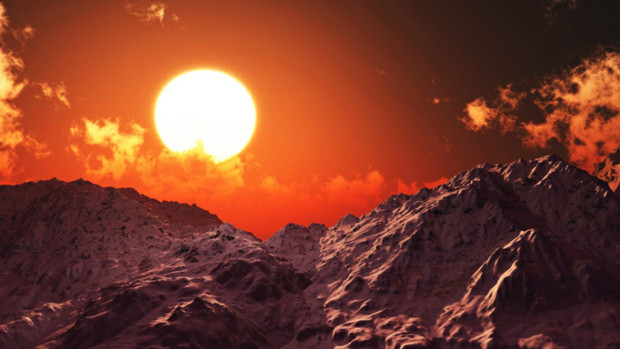 Mmdステージ配布 夕焼けの雪山 N4 スカイドーム 怪獣対若大将p さんのイラスト ニコニコ静画 イラスト