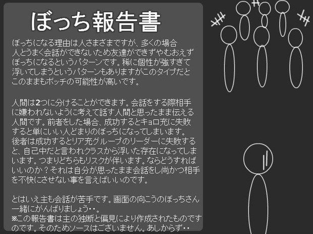 ぼっち報告書 納豆 さんのイラスト ニコニコ静画 イラスト