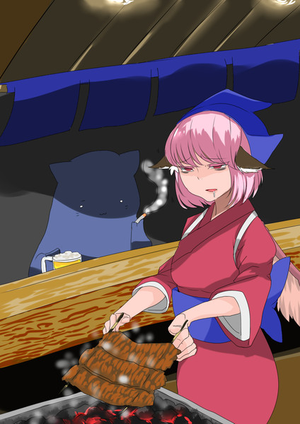 お題 屋台で何か を焼いている眠たげなミスティア ローレライ よよいろ さんのイラスト ニコニコ静画 イラスト