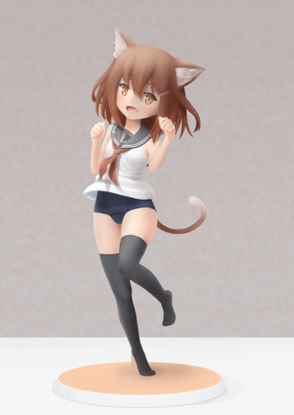 駆逐艦 雷 猫耳スク水オーバーニーソver 1 7スケール塗装済み完成品 風 わむ さんのイラスト ニコニコ静画 イラスト