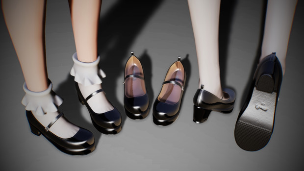 Mmdアクセサリ配布 メリージェーン 靴 Iron0129 さんのイラスト
