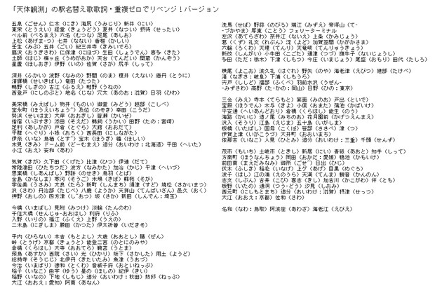天体観測 の駅名替え歌歌詞 重複ゼロでリベンジ バージョン 栃木那須 初代 さんのイラスト ニコニコ静画 イラスト