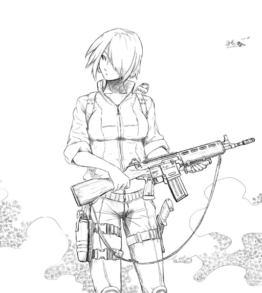 銃をもつ少女