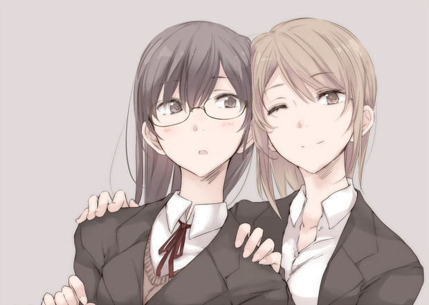 後ろから両肩に手 ニコニコ静画 イラスト