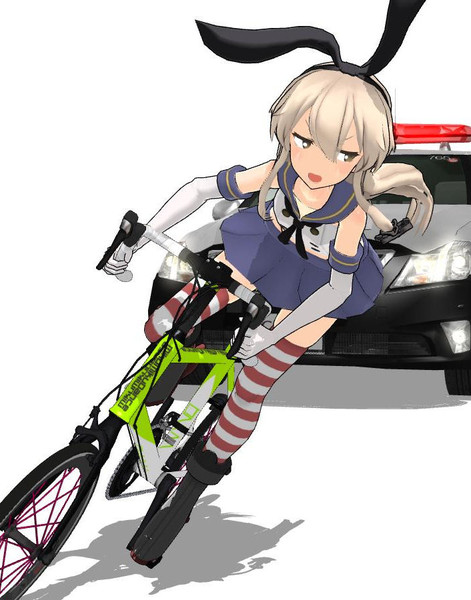 前の自転車！左に寄せて停まりまりなさい