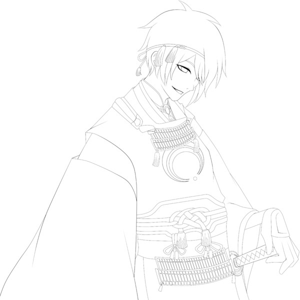 線画 三日月宗近 刀剣乱舞 お嬢 さんのイラスト ニコニコ静画 イラスト